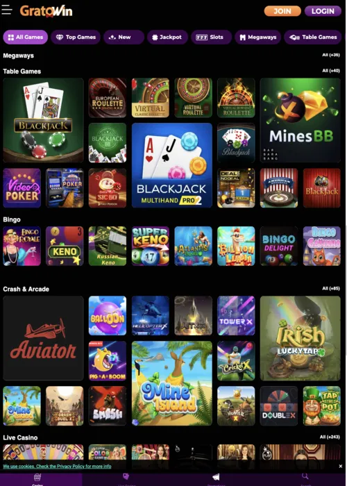 Lobby gier automaty kolekcja Gratowin